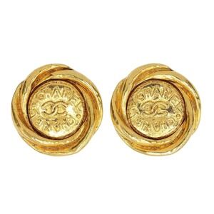 Chanel Coco Mark Logo Round Earring